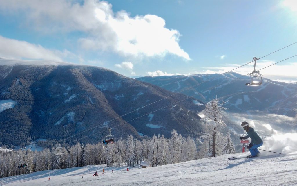 Skifahren Alpen